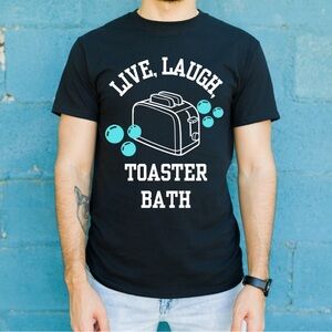 Live Laugh Toaster Bat Funny Humor Mens Short Sleeve T-shirt